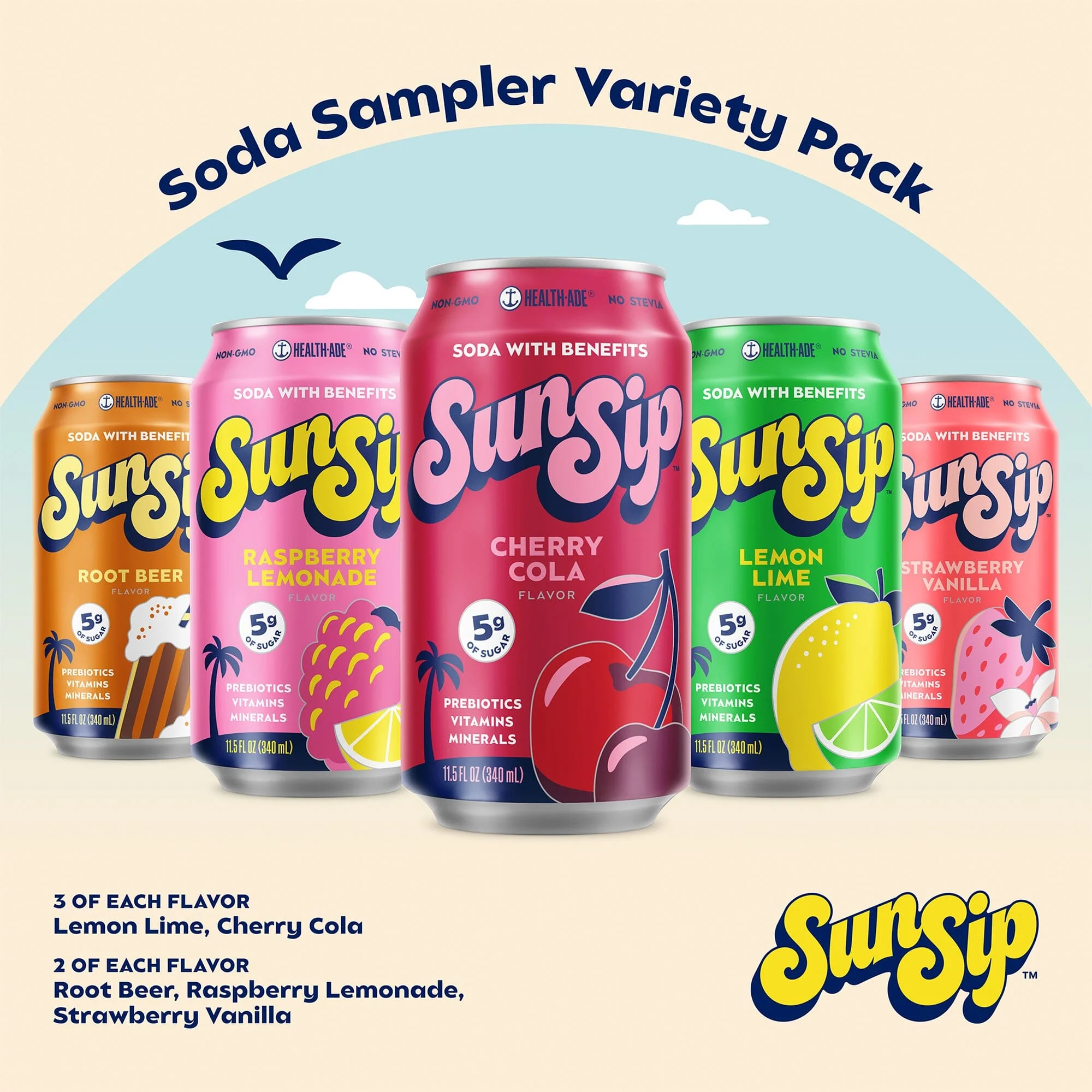 Soda Sampler Variety Pack - SunSip - Image 3